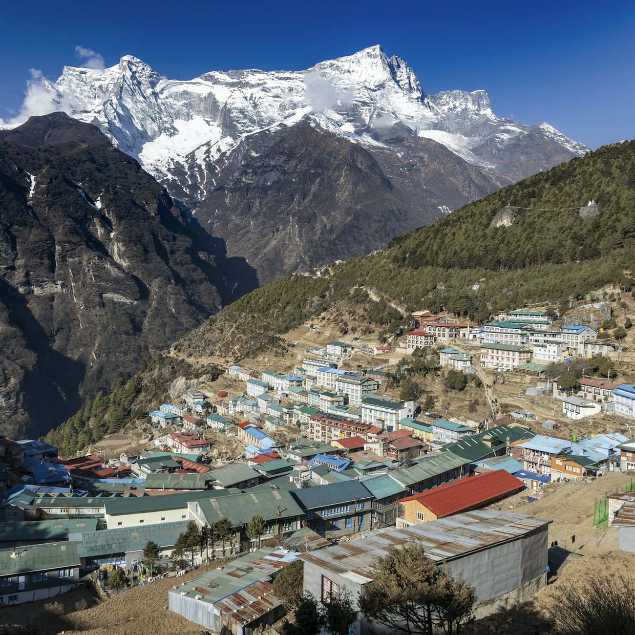 Lodges of Namche Bazaar in the Everest region