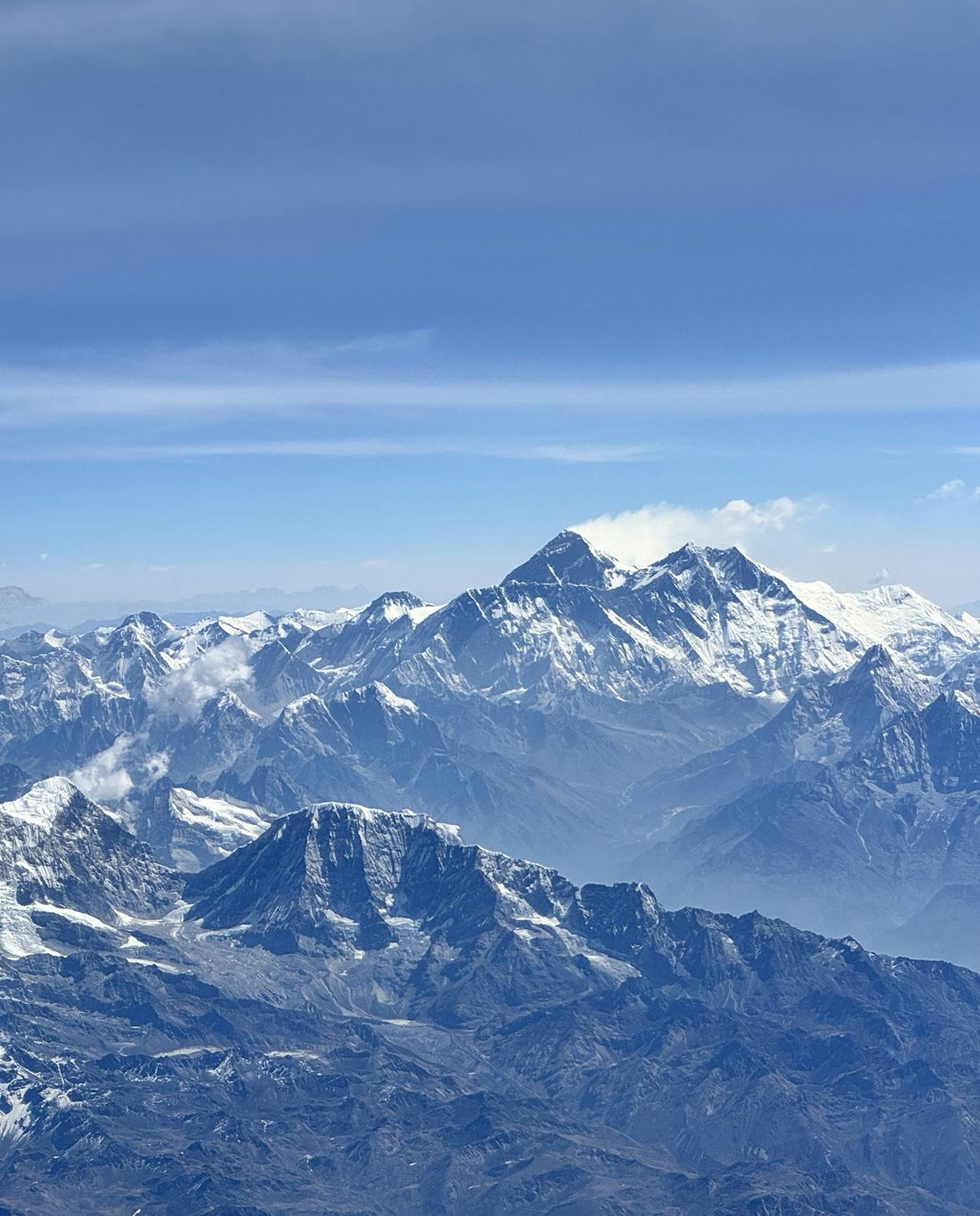 Everest and the Khumbu peaks from the air