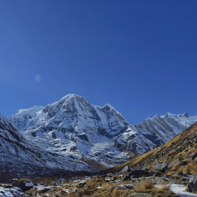 Annapurna South above the base camp trail